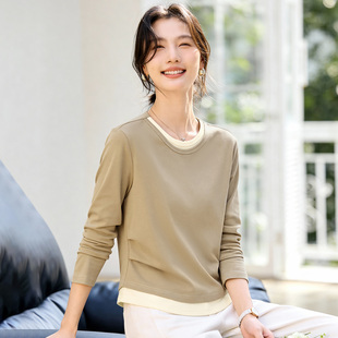 春秋爆款长袖t恤女打底衫2026年新款内搭可外穿秋冬加绒显瘦上衣