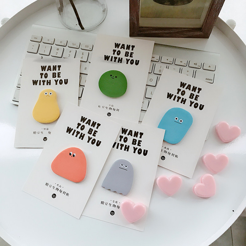 个性童趣可爱创意卡通糖豆软萌留言记事便利贴手账小巧便携备忘录