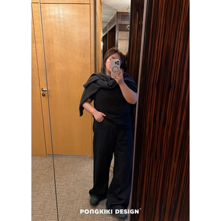 老章和小胖PONGKIKI复古原牛牛仔裤女大码休闲百搭直筒显瘦长裤春