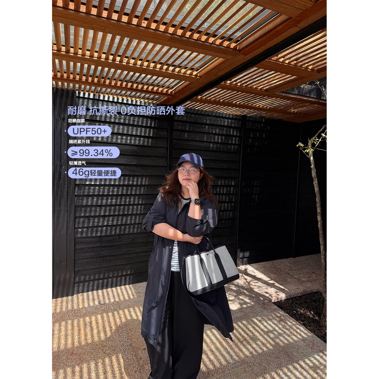 老章和小胖PONGKIKI大码女ROW系长款原纱防晒外套防紫外线防晒服