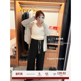 胖mm显瘦运动裤 老章和小胖PONGKIKI溜达神裤 女夏季 直筒休闲裤 大码