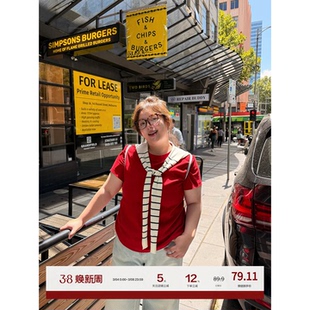 老章和小胖PONGKIKI直角肩神T恤女大码夏季亲肤透气冰感短袖上衣