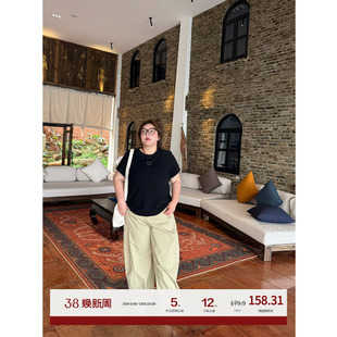 老章和小胖PONGKIKI辣妹弯刀工装长裤女大码百搭显瘦全棉休闲裤夏