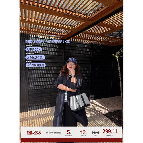 老章和小胖PONGKIKI大码女ROW系长款原纱防晒外套防紫外线防晒服
