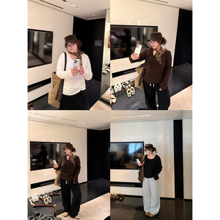 内搭长袖 2025新款 上衣 U领三色打底衫 老章和小胖PONGKIKI入店BI备