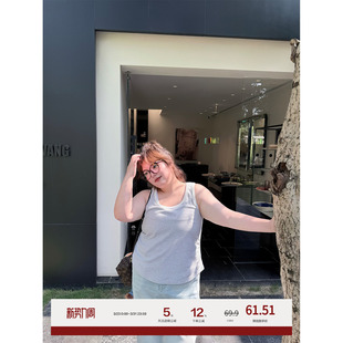 老章和小胖PONGKIKI松弛感‌条纹背心女夏外穿大码 内搭 女胖mm修身