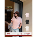 老章和小胖PONGKIKI天然皮肤T恤女大码 简约清爽宽松显瘦亲肤上衣