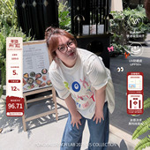 老章和小胖PONGKIKI派对日T恤女大码 冰感速干盐系少女防晒上衣夏