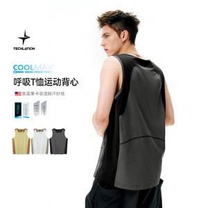 COOLMAX呼吸T恤运动背心春夏新品户外运动骑行轻量速干汗衫上衣男