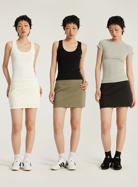 显瘦百搭弹力针织直筒短裙春夏款跑步瑜伽健身高弹凉感运动短裙女