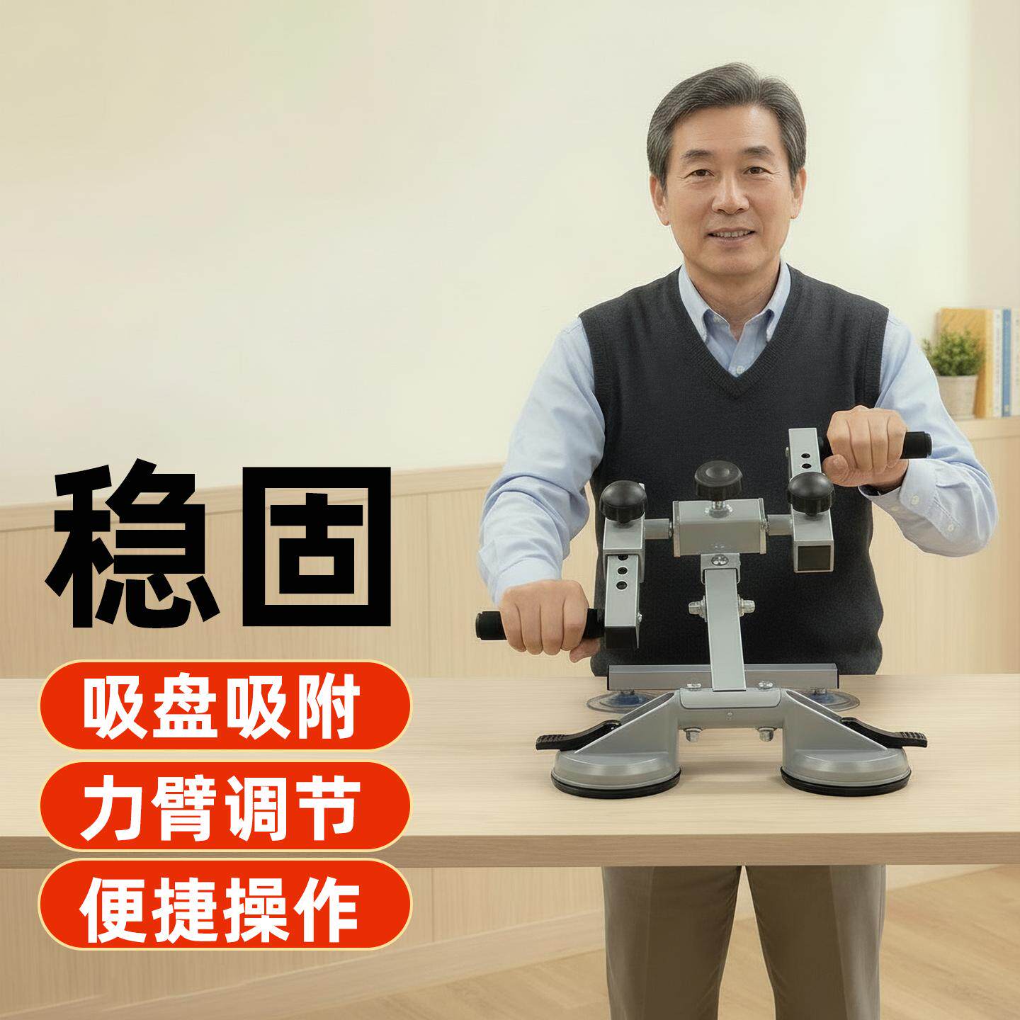 超士中老年稳固吸盘吸附力臂调健身器材套装桌面手摇器旗舰版