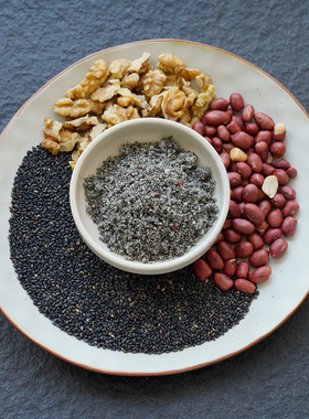 晚桔 核桃花生芝麻糊 五谷代餐芝麻粉手工现炒现磨很香种子循环