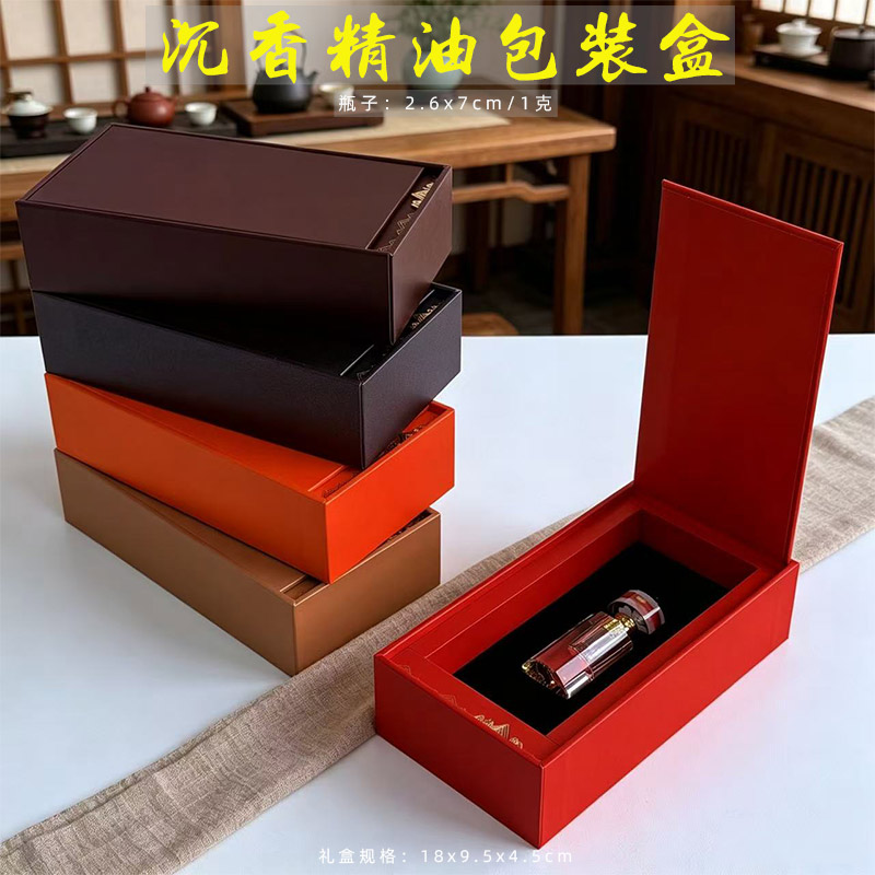 新款高档沉香精油包装礼盒1g装水晶精油玻璃瓶空盒子纸盒支持定制图片
