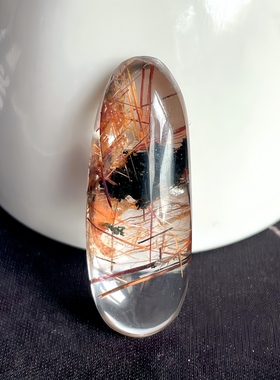 天然水晶巴西绿幽灵吊坠铜发晶吊坠少见的发晶幽灵共生体吊坠奇妙