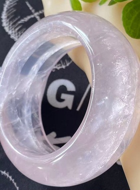 天然水晶手镯粉水晶手镯粉晶加宽手镯宽版内径60MM条宽33MM礼物女