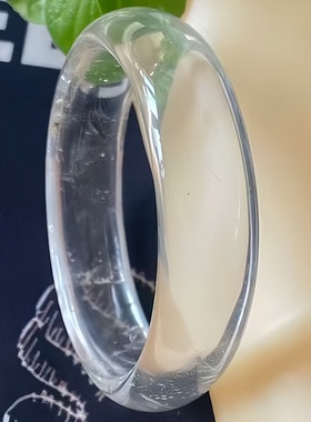 天然水晶手镯白水晶手镯白水晶镯子内径53宽16MM一物图日常礼物女