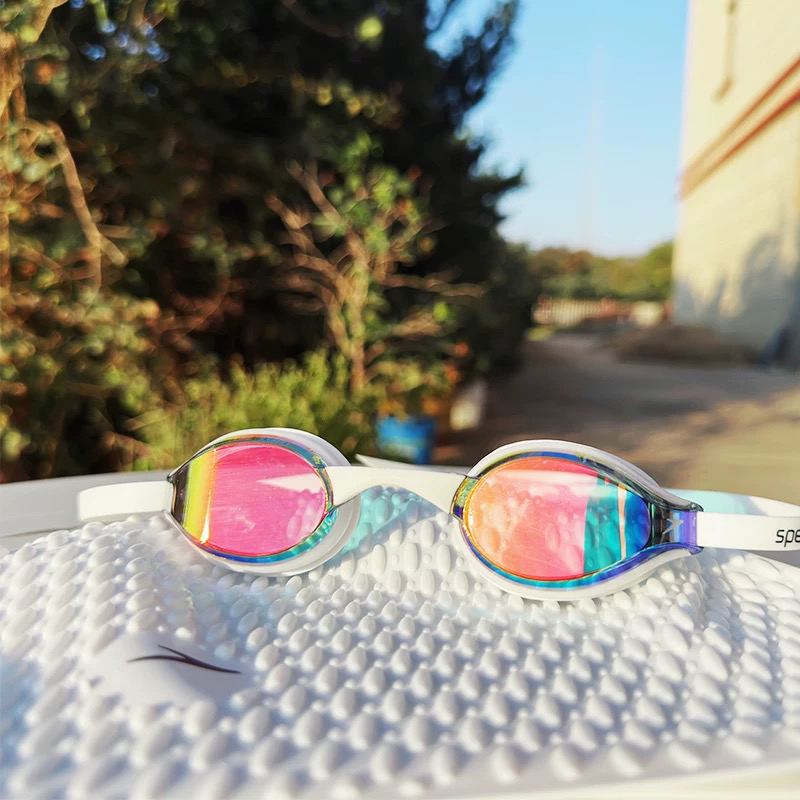 speedo速比涛高清防水防雾竞技电镀泳镜男女通用全封闭包胶游泳镜