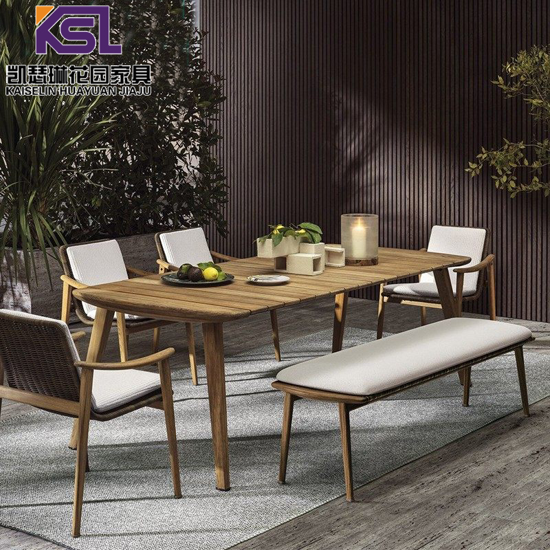 户外防腐木桌椅庭院藤编椅室外