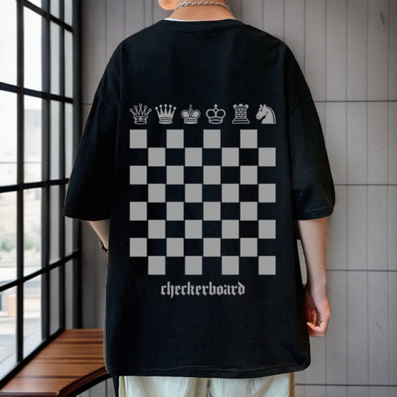 港风潮流夏季宽松大码2-300斤T恤短袖印花纯棉100%青少年套头衫