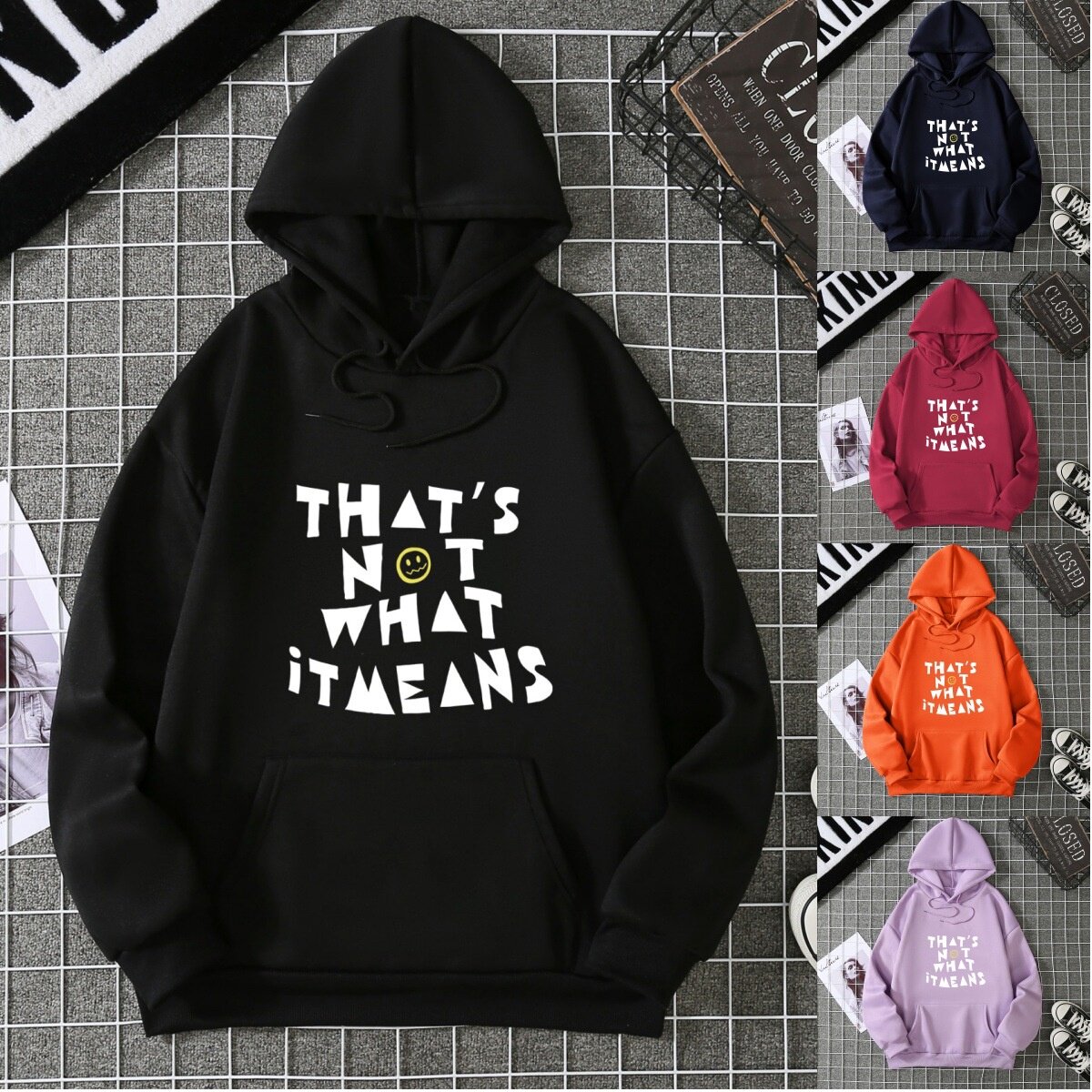 明鑫服饰加绒卫衣女宽松休闲长袖连帽上衣cec外套潮ins跨境