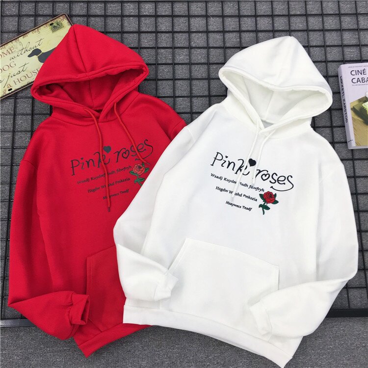 shopee代发卫衣秋冬学生抓绒个性bf情侣装套头连