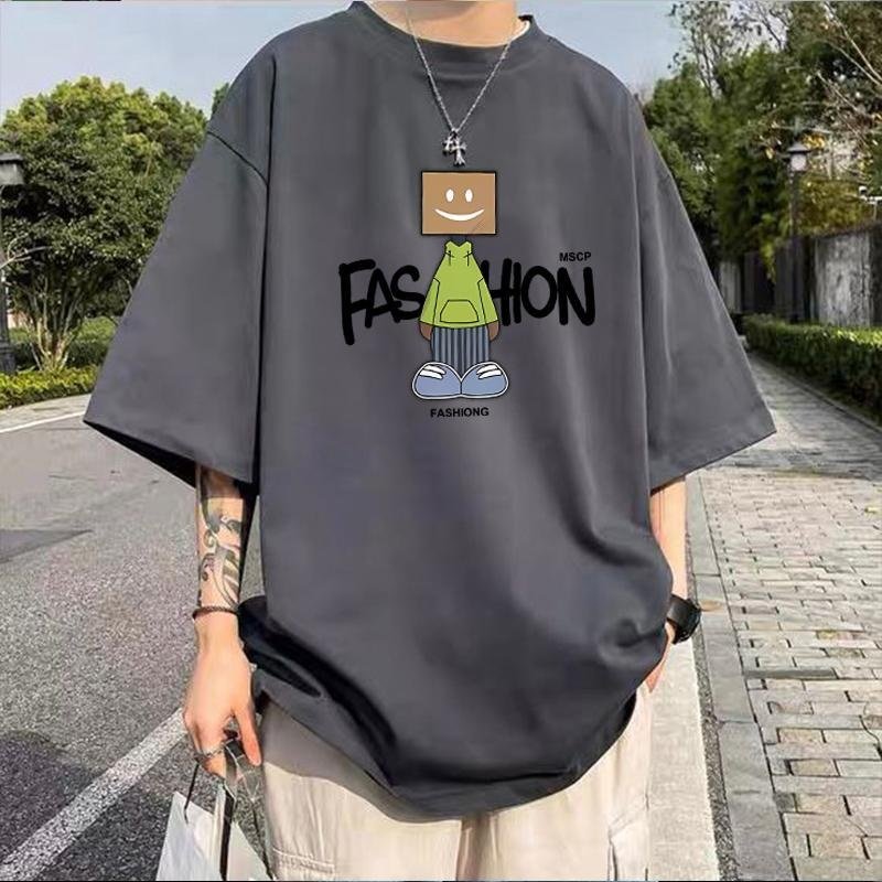 大码2-300斤美式新款痞帅T恤衫100%纯棉百搭潮流个性街头上衣百搭