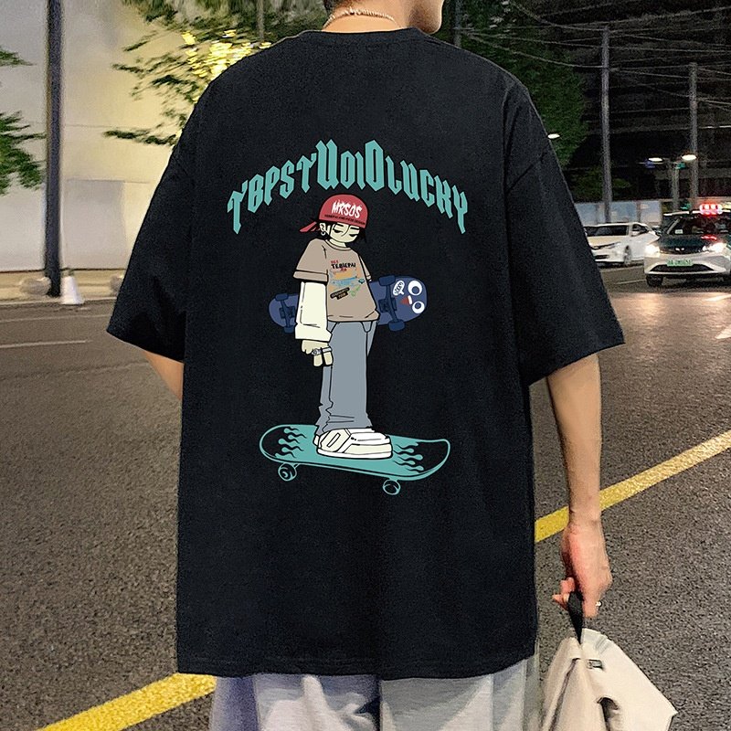 重磅宽松胖子短袖T恤夏季大码80-300斤纯棉100%套头衫韩版ins半袖