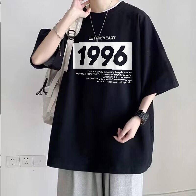 300斤特大码短袖t恤男女美式复古夏ins潮牌情侣上衣休闲半袖体恤