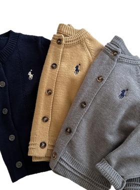 男童毛衣开衫春秋新款宝宝休闲针织衫外套童装中小童儿童圆领上衣