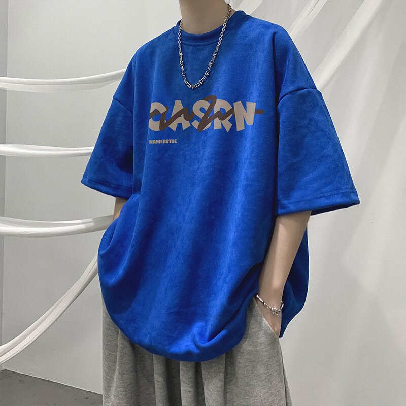 青少年加大码纯棉短袖t恤男生夏2025爆款潮流潮牌小众半袖上衣服