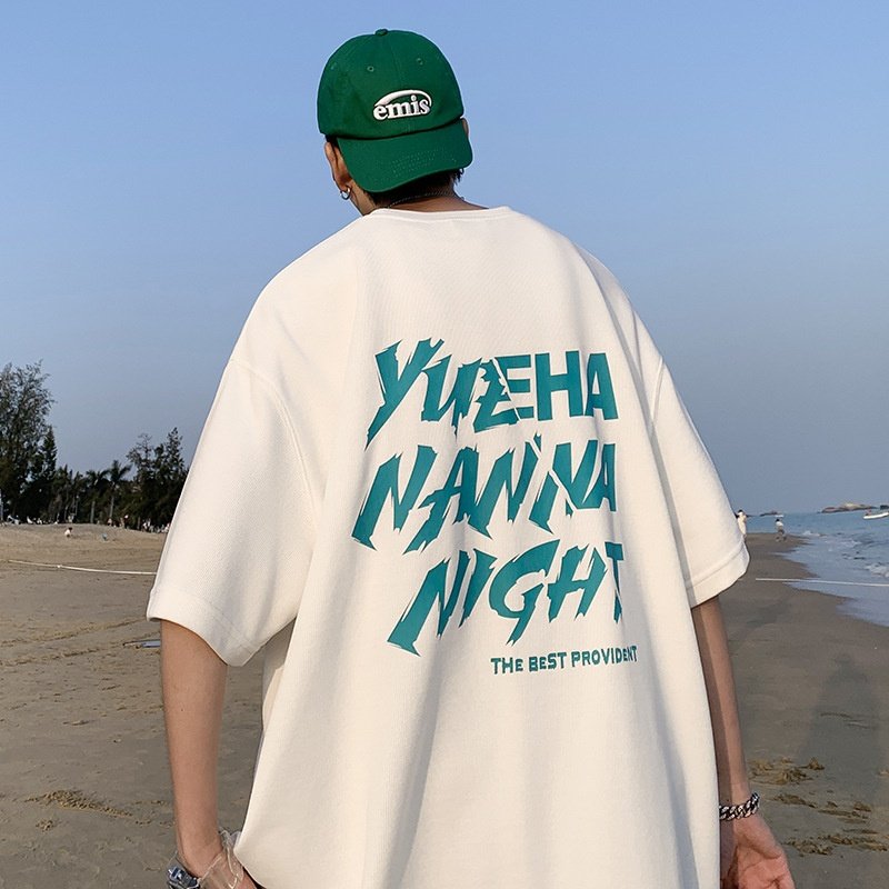 100%纯棉重磅短袖t恤潮牌男潮流ins新款宽松大码男士夏季衣服半袖