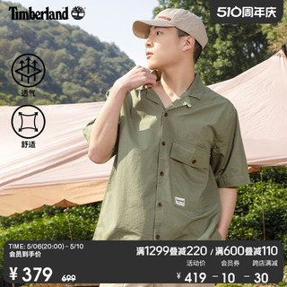 Timberland添柏岚官方男装短袖衬衫夏季户外休闲工装|A6QRW