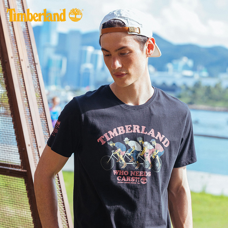 Timberland添柏岚男装19夏装新款圆领印花短袖T恤|A1YC4
