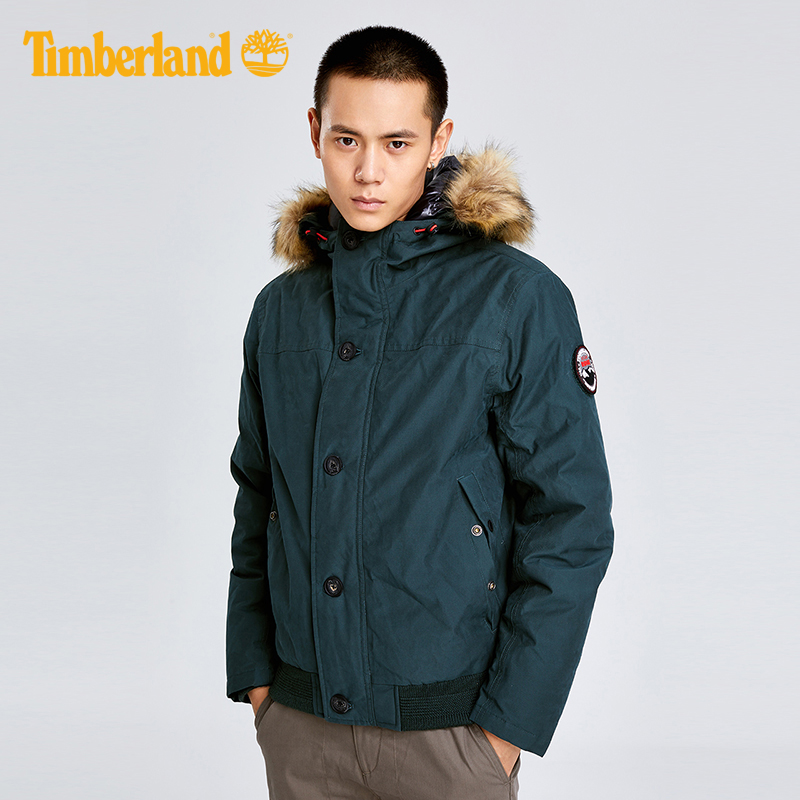 Timberland添柏岚羽绒外套新款男装休闲连帽短款外套|A1NCS