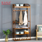 加高款 衣帽架挂衣架一体置物架落地挂风衣玄关竹实木卧室晾衣架