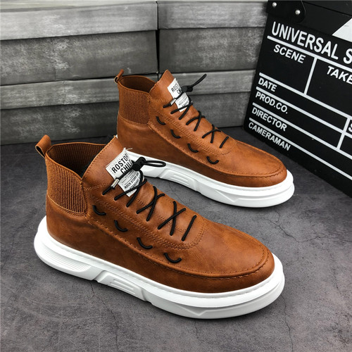 秋季高帮厚底时尚休闲鞋潮流男鞋