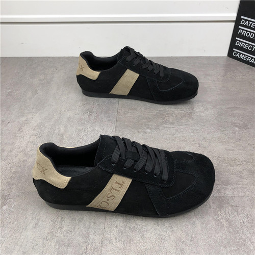 系带舒适真皮单鞋浅口复古潮男鞋