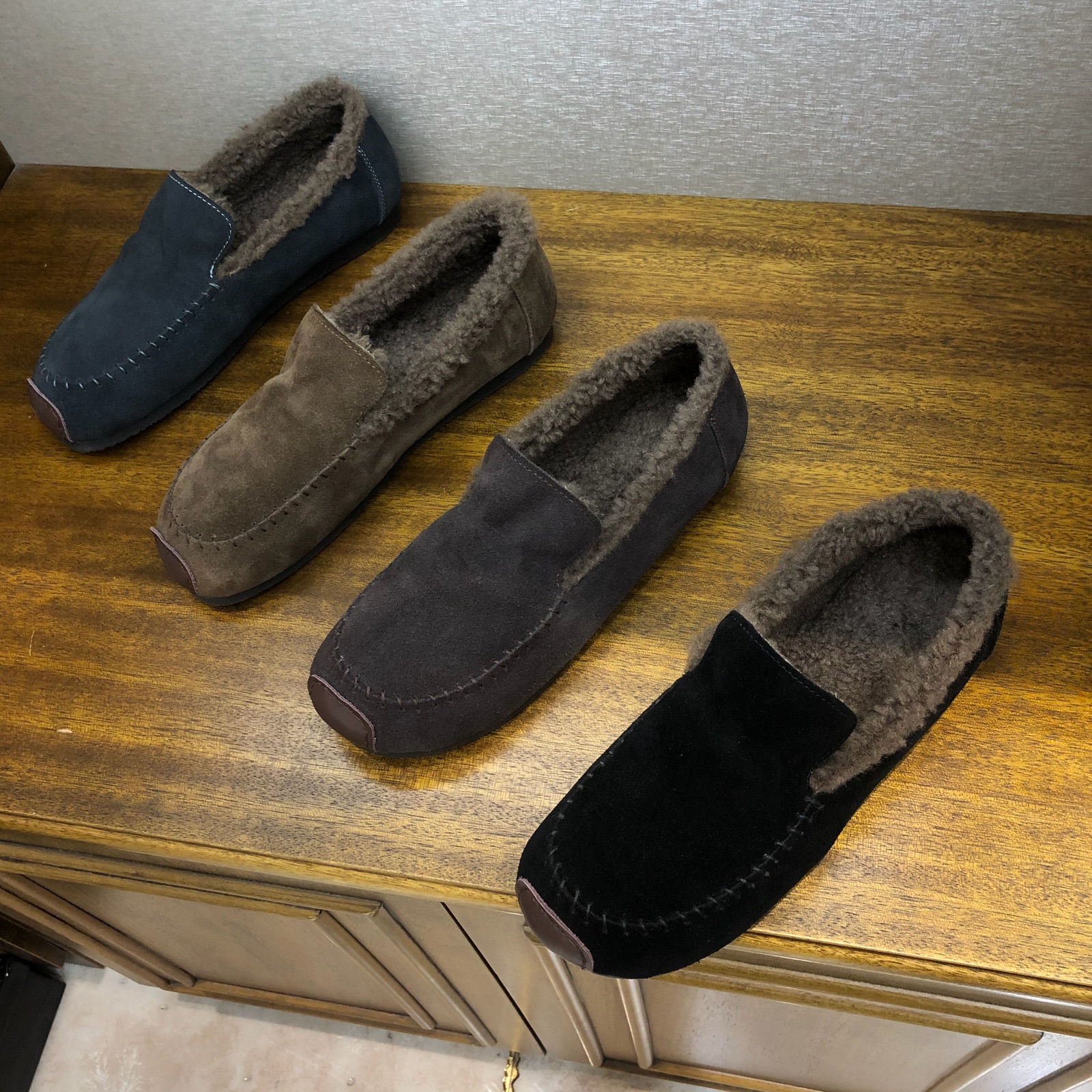 冬季豆豆鞋真皮舒适休闲懒人鞋男