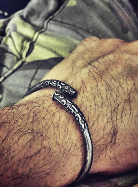 不锈钢大圣归来如意金箍棒手镯欧美复古潮男女士手链钛钢手环饰品