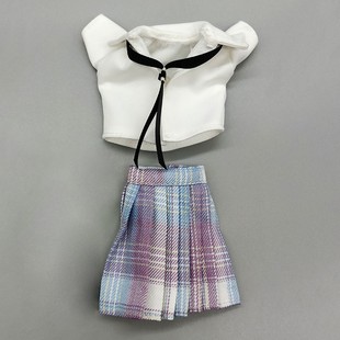 30厘米娃娃换时装衣服6分兵人偶公仔玩具迷你学生JK裙子手办纯白