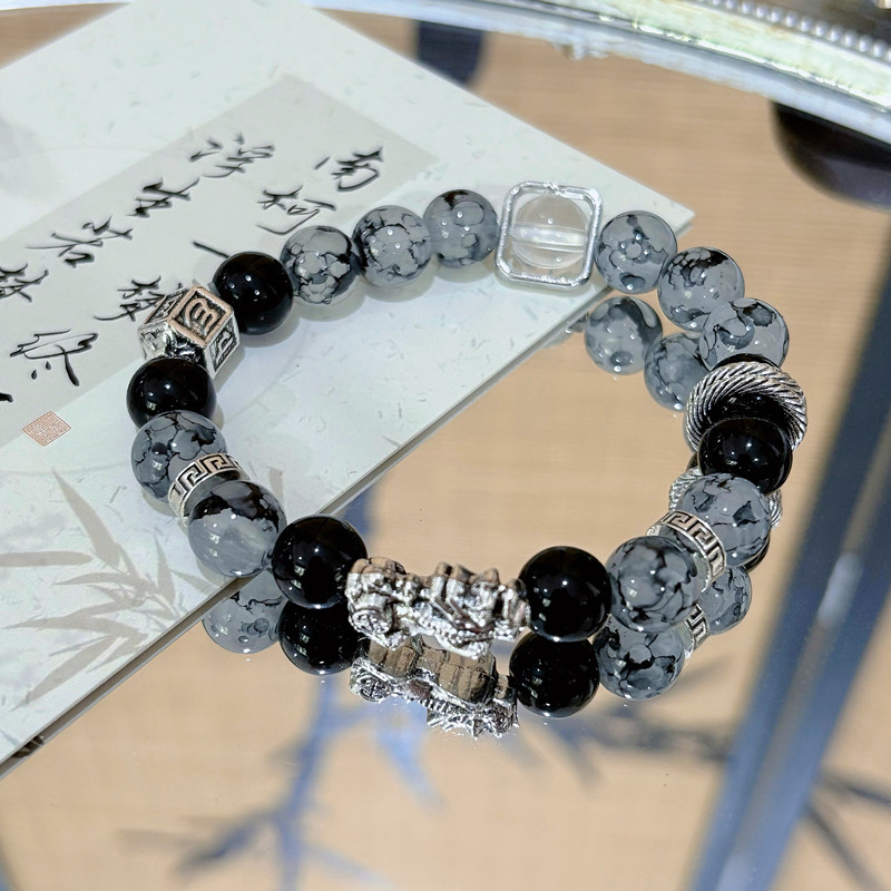 原创情侣款古风手作盘龙貔貅串珠手串男款手链女生新中式手腕饰品