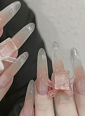 ElsaNail温柔裸色猫眼腮红美甲轻奢定制手工穿戴甲小红书同款显白