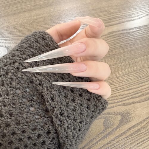 ElsaNail加长尖手工穿戴甲高级感欧美纯色美甲贴片可拆卸假指甲片