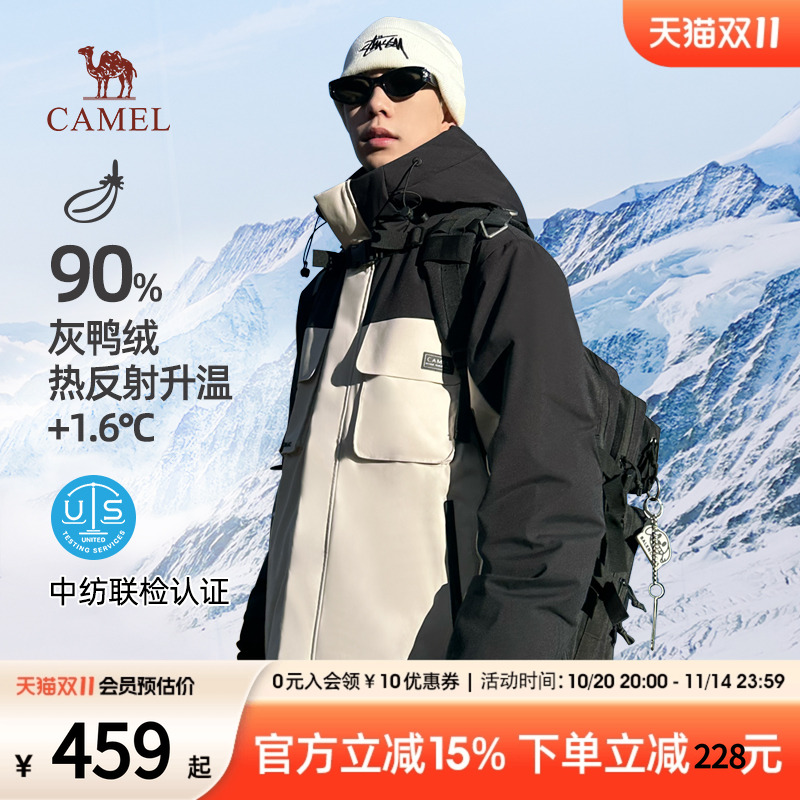 骆驼丁真羽绒服加厚工装轻薄外套
