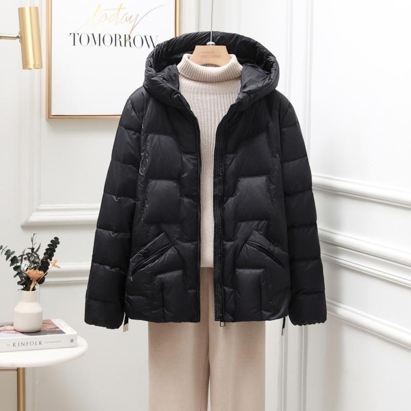 白鸭羽绒短款2025新款连帽羽绒服