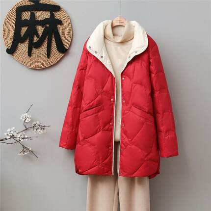 2025新款加肥加大码轻薄羽绒服女中长款200斤妈妈胖mm中老年外套