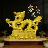 饰品多財宝龙元 黄铜龙摆件中式 家居装 宝龙桌面工艺品摆设日常送礼