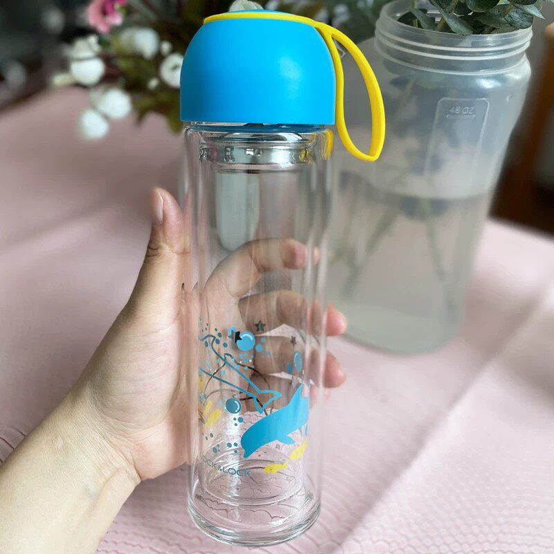 随手韩国双层学生少女玻璃水杯