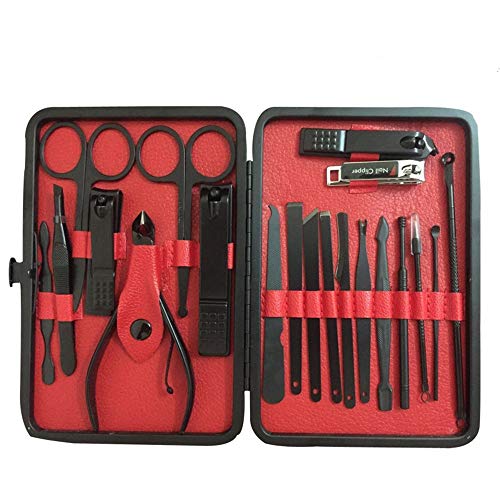 manicure set  nail clipper 20 in 1 with black travel set box