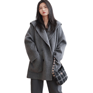 贝源安可拉红双面羊绒大衣女立领2025新款中长款过膝羊毛毛呢外套